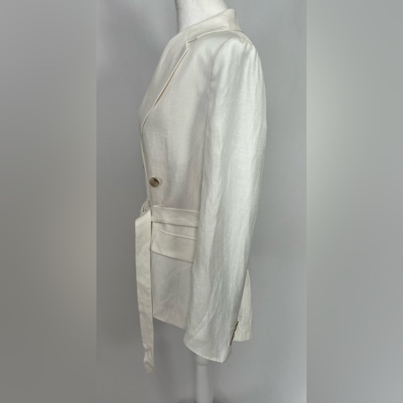 NEW / Double-breasted blazer-jacket in Chelsea linen-cupro blend / B002 - Picture 5 of 7